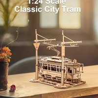 Нов 3D Дървен Пъзел Трамвай 28 Лисабон Механичен Модел 374 Части, снимка 5 - Образователни игри - 43408207