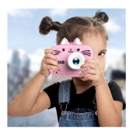 Детски фотоапарат Mercado Trade, За деца, Камера, Силиконов кейс, Hello Cat, Розов, снимка 1 - Електрически играчки - 40785752