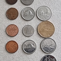 Канада. 1,5, 10, 25 цента  и 1 долар . 12 бр. различни до една монети., снимка 2 - Нумизматика и бонистика - 44857080