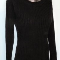 Черен памучен пуловер "Essentiel"antwerp / голям размер , снимка 1 - Блузи с дълъг ръкав и пуловери - 16700825