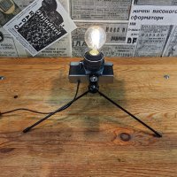 Лампа направена от стар фотоапарат , снимка 6 - Настолни лампи - 43321428
