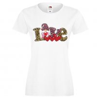 Дамска тениска Love Gnome Valentine's 12, снимка 5 - Тениски - 35552112