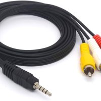 Аудио-видео кабел 3 RCA към 3.5 mm Jack 2м, снимка 1 - Други - 43867965