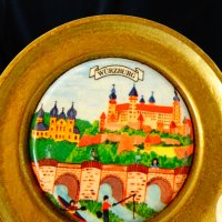 Бронзова чиния с изображение от Wurzburg,порцелан. , снимка 2 - Антикварни и старинни предмети - 26872955