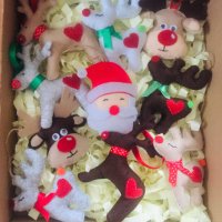 Коледна декорация / Коледни играчки за елха от филц ръчна изработка елен, снимка 5 - Декорация за дома - 34909845