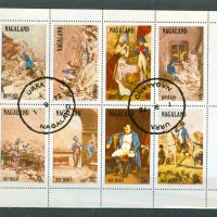 НАГАЛАНД -малък лист -Наполеон- с печат, снимка 1 - Филателия - 38719164