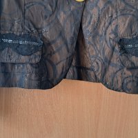 FERVENTE Дамско сако в кафяв цвят със златисти елементи-размер XS, снимка 4 - Сака - 40680298