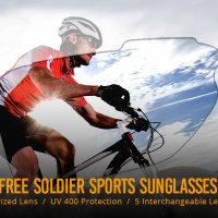 FREE SOLDIER Sports Sunglasses 5 in 1 Polarized Cycling Glasses for Men Women Tactical Military Glas, снимка 3 - Спортна екипировка - 33679319