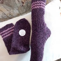 Ръчно плетени чорапи размер 38, снимка 3 - Мъжки чорапи - 39774231