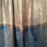 Нов кашмирен шал в бежово и синьо, снимка 1 - Шалове - 34626512