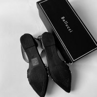Черни обувки със сребърни капси, снимка 5 - Дамски ежедневни обувки - 38043142