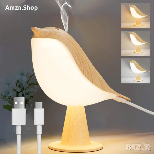 Детска нощна лампа Птичка USB-C зареждане 3 режима Димируема LED, снимка 1
