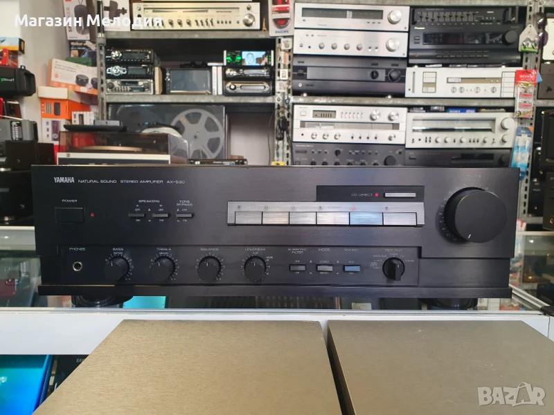 Усилвател Yamaha  AX-530 Black Две по 110 вата на 4 ома. В перфектно техническо и много добро визуал, снимка 1