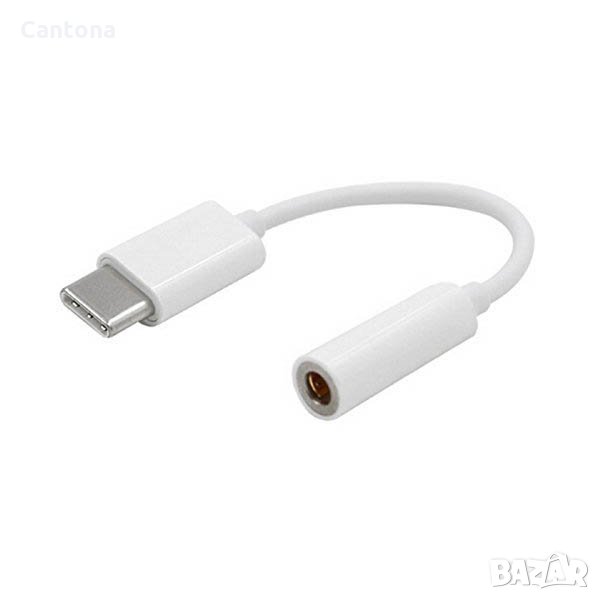 Преходник от USB Type-C (м) към 3.5мм (ж), бял, снимка 1