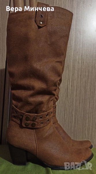 Елегантни дамски ботуши от изк.велур, N:41, снимка 1