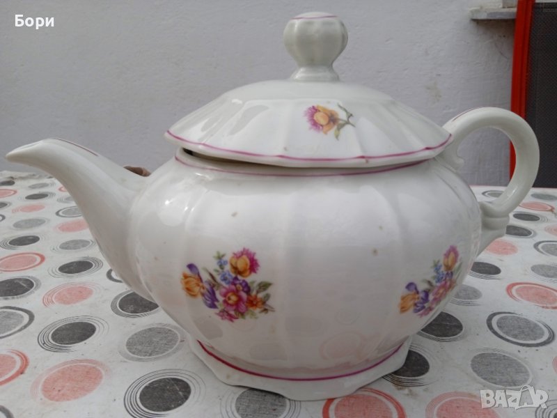Стар порцеланов български чайник, снимка 1