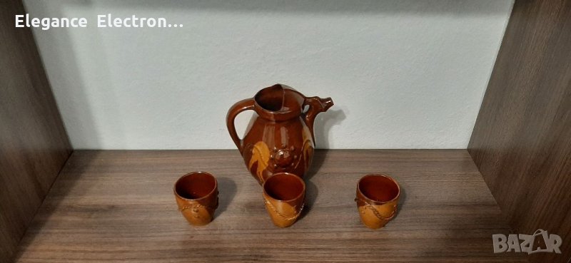 Керамичен Комплект за вино 3бр.Чаши, снимка 1