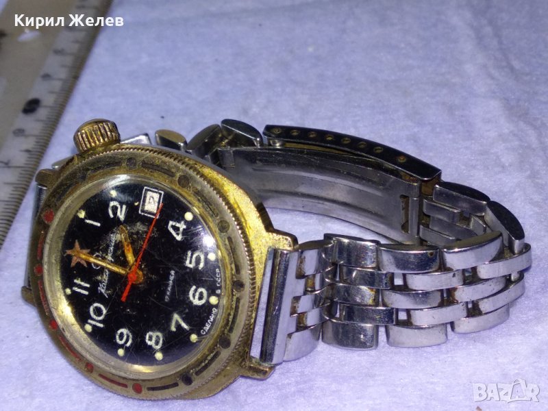 КОМАНДИРСКИ 17 КАМЪКА СДЕЛАНО в СССР Стар РУСКИ с ПОЗЛАТА КОЛЕКЦИОНЕРСКИ МЕХАНИЧЕН ЧАСОВНИК 41248, снимка 1
