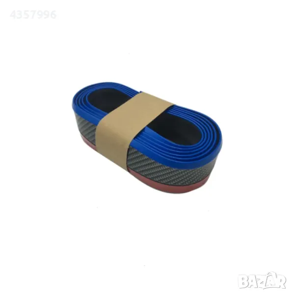 Спойлер самурай за броня 2352 черен карбон + синя лента, снимка 1