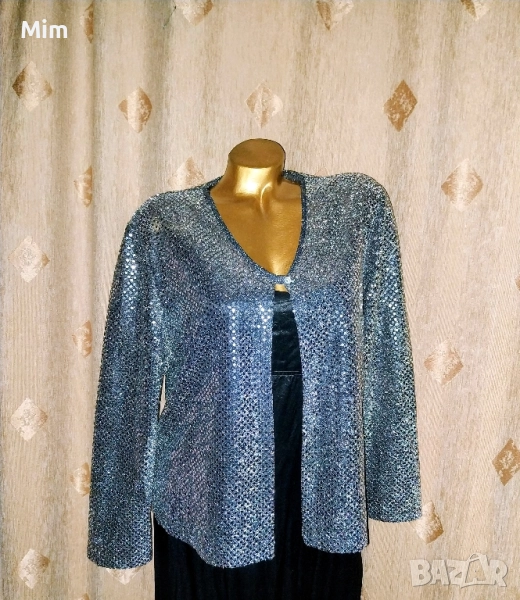 XL/2XL Сребрист жакет / сако / с пайети , снимка 1