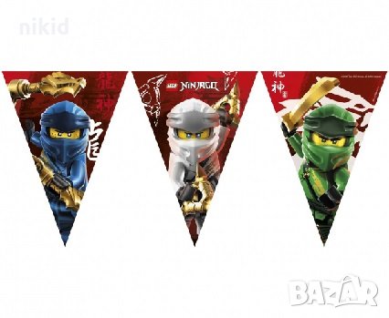 Лего Нинджаго Ninjago Парти Гирлянд Знаменца Флаг Банер флагчета, снимка 1