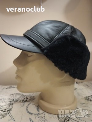 Кожена шапка с малка козирка Комфорт XL, снимка 1