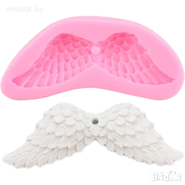 Силиконов молд с дизайн на разперени ангелски крила който може да се поставя във фурна или хладилник, снимка 1