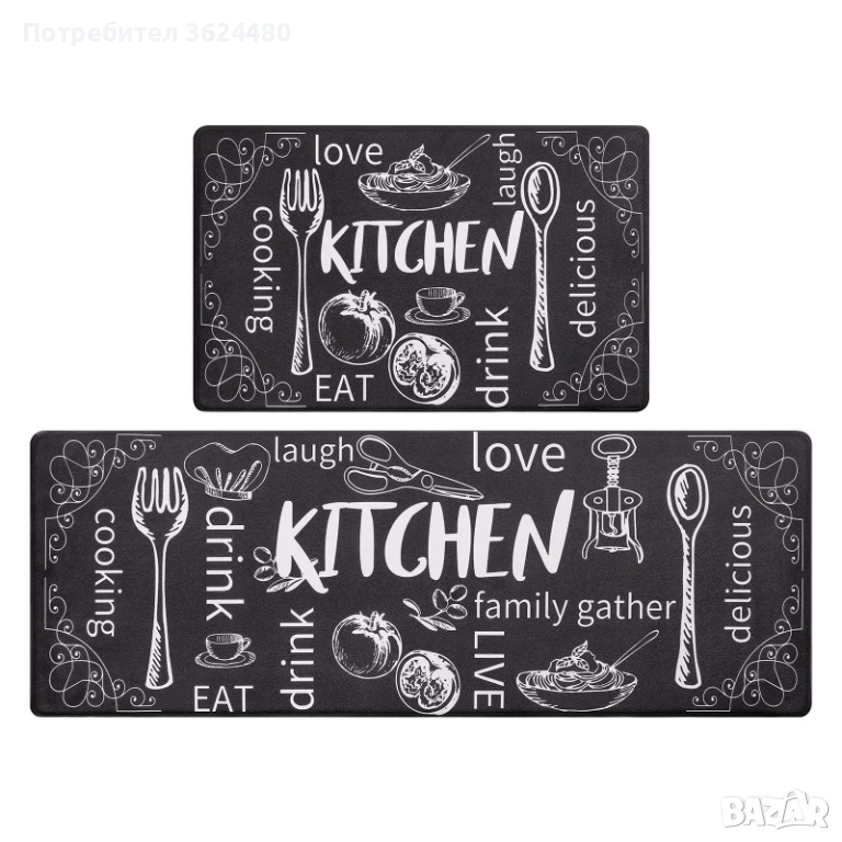 Водоустойчива Пътека за Кухня от 2 Части 4572, снимка 1