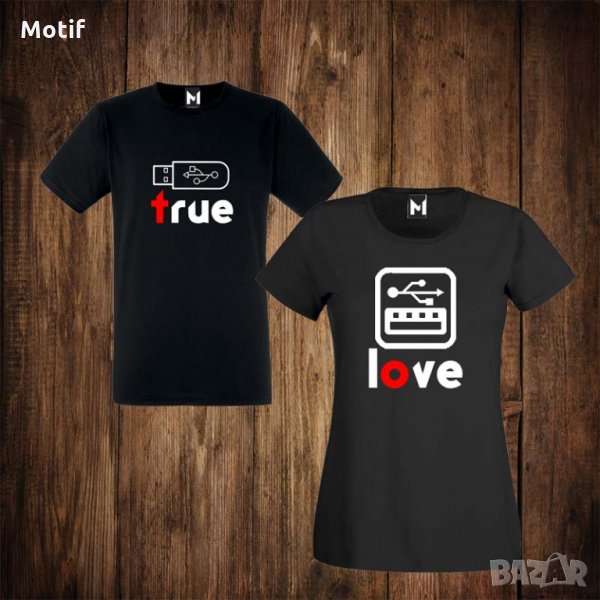 Тениски за двойки с щампи - дамска тениска + мъжка тениска , снимка 1