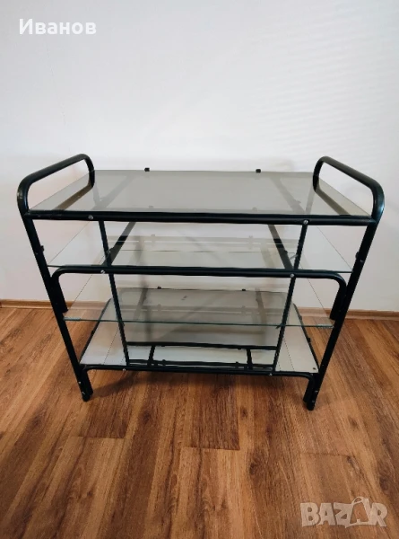 Етажерка стъкло/метал, снимка 1