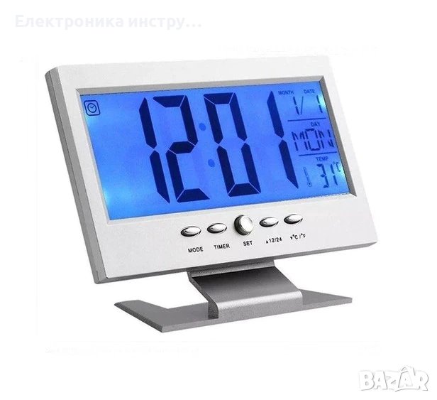 Електронен Часовник с температура и дата , DS-8082, Звуков Сензор, снимка 1