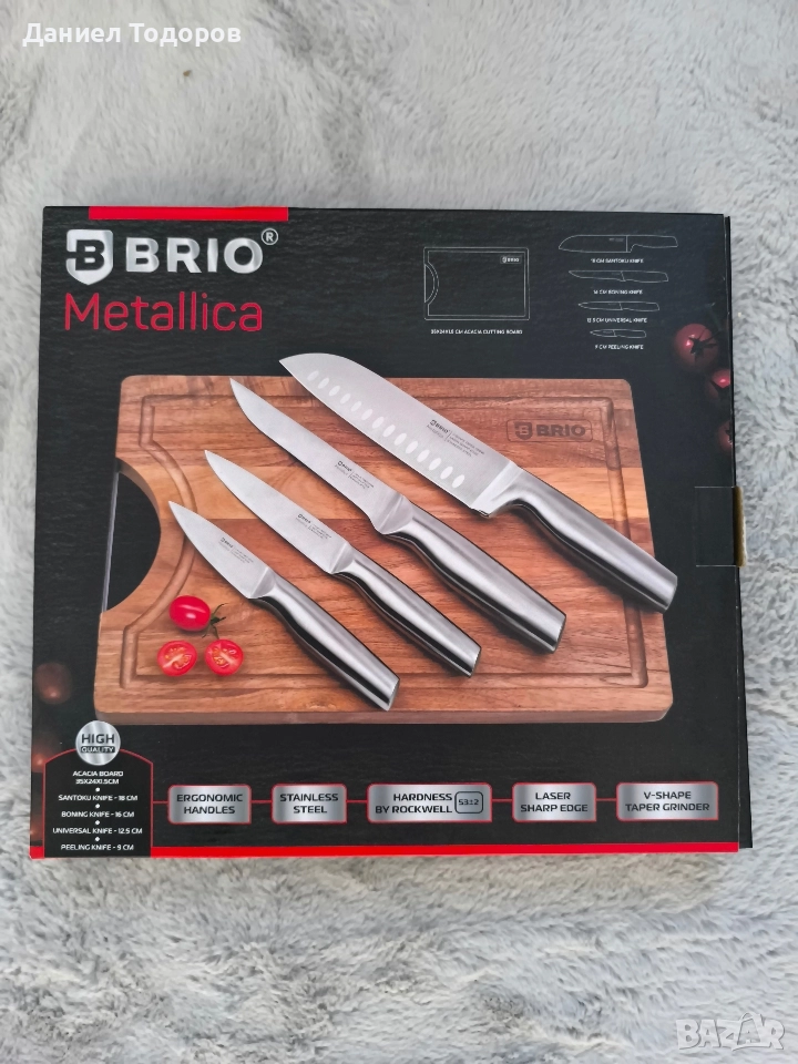 Комплект ножове BRIO БРИО с дъска, снимка 1