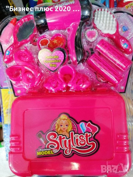 Детски розов комплект за грим в чанта за момичета , снимка 1