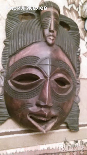 Маска стара голяма африканска МАХАГОН Ръчна ФУДОЖЕСТВЕНА МАЙСТОРСКА ТРАДИЦИОННА ИЗРАБОТКА 456654 , снимка 1