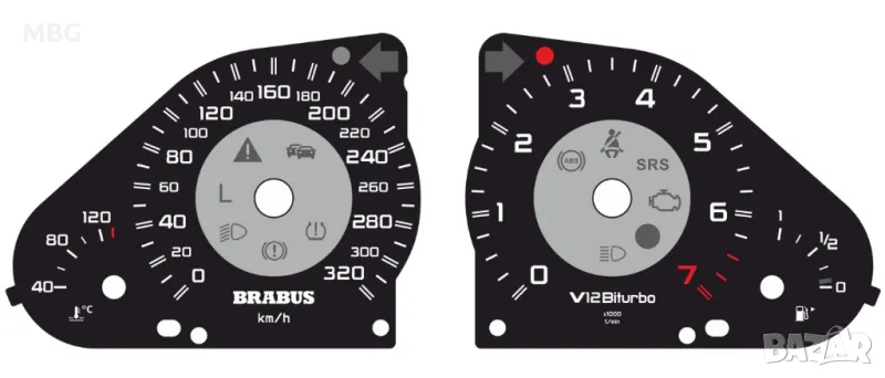 Циферблати километраж Мерцедес Mercedes AMG BRABUS Брабус W463 W203 W211 W140 W124 W126 g lcass , снимка 1