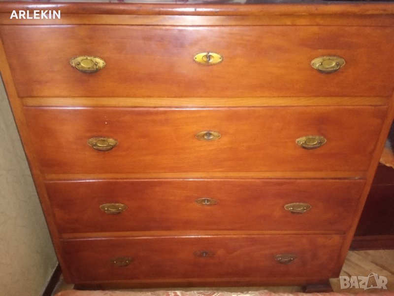 Стар Български Дървен  Ретро Скрин., снимка 1