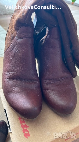 Дамски кафяви ботуши, 40 номер, снимка 1