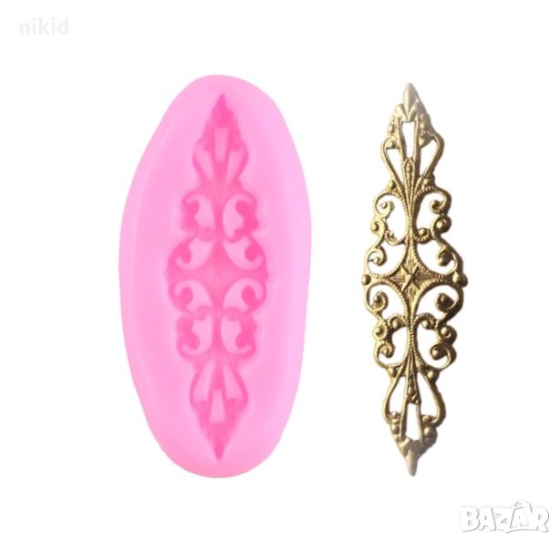 ОР58 малък тесен орнамент силиконов молд форма декорация торта фондан шоколад и др, снимка 1
