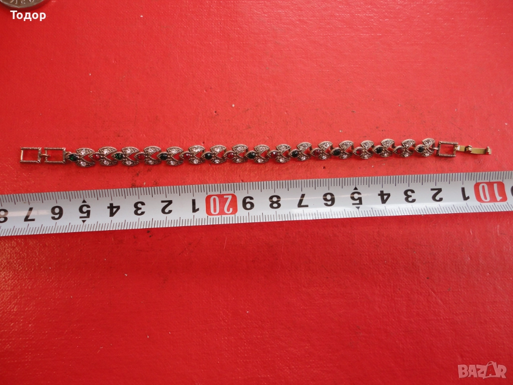 Позлатена гривна с камъни 3, снимка 1