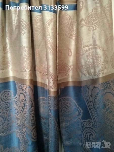 Нов кашмирен шал в бежово и синьо, снимка 1