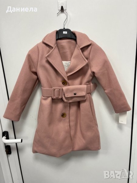 Дебело палто с колан и портомоне, снимка 1