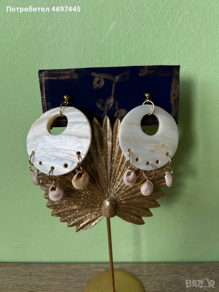 Ръчно изработени седефени обеци, снимка 1