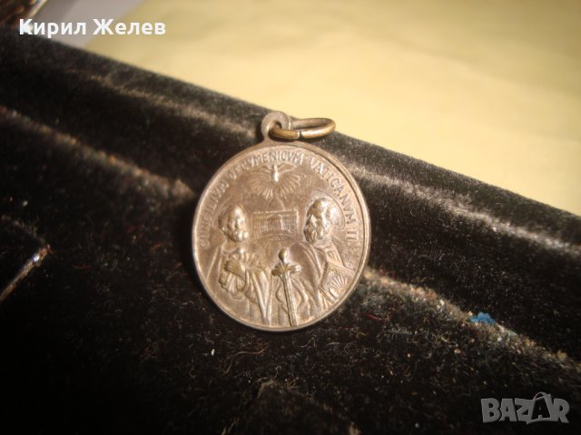 СТАР РЯДЪК ПОСРЕБРЕН ВАТИКАНА ДВУСТРАНЕН ПАПСКИ БРОНЗОВ МЕДАЛЬОН ИКОНКА 21689, снимка 5 - Антикварни и старинни предмети - 32525174