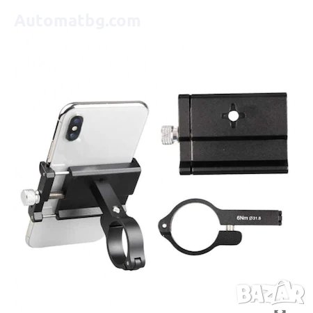 Поставка за телефон за колело Automat, Алуминиева, Мотор, АТВ, 50/100мм, Черна, снимка 5 - Аксесоари за велосипеди - 32651233