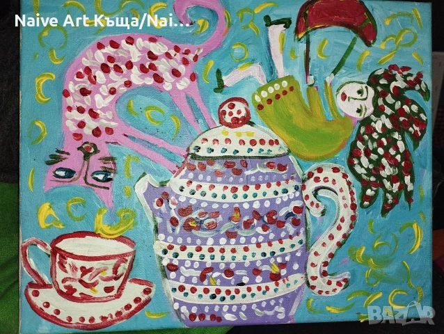 Картина платно размер в.26 /ш.32 маслени бои акрилни бои , снимка 3 - Картини - 53230630