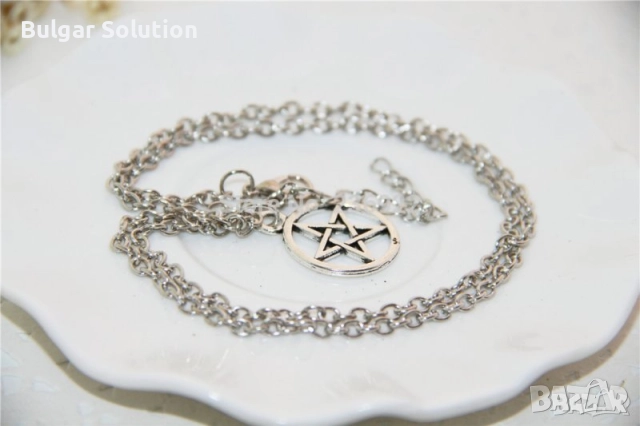 😈 Колие с пентаграм от филма Supernatural, снимка 4 - Колиета, медальони, синджири - 52597764