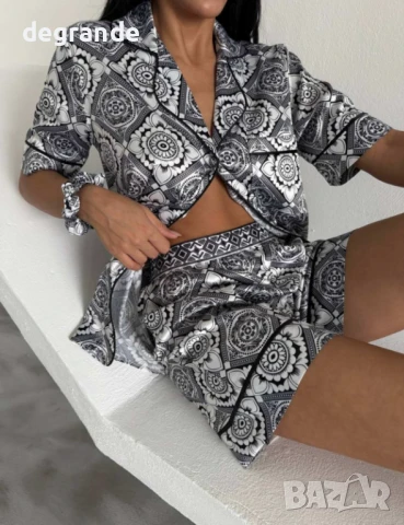 Луксозни сатенени комплекти налични в различни десени, снимка 3 - Пижами - 51195543