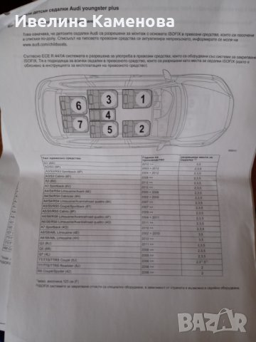 Оригинално столче марка Audi youngster plus, снимка 9 - Столчета за кола и колело - 33341409