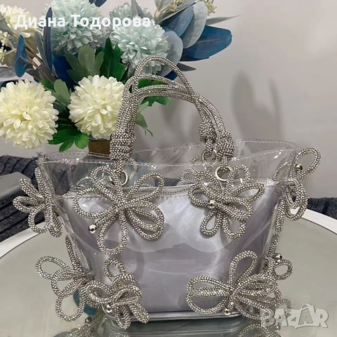 Прозрачна ПВЦ/PVC чанта с камъни, снимка 2 - Чанти - 53396773