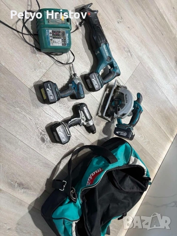 Инструменти Makita 2бр винтовера, саблен трион и ръчен циркуляр 